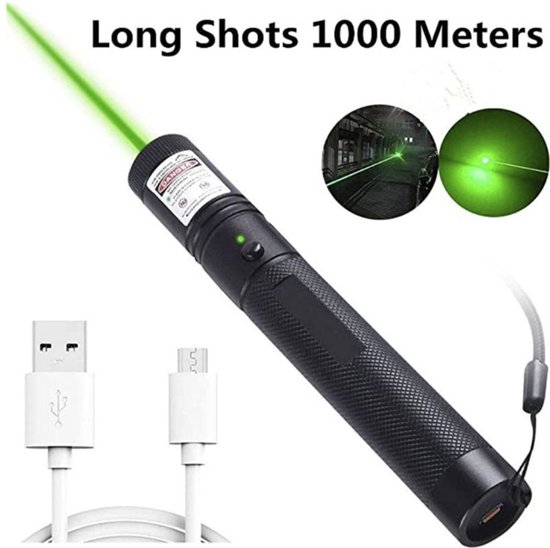 Foto: Professionele laserpen usb oplaadbaar groen laserlampje laserpointer kat laser usb rechargeable ce certificaat laser pointer lange afstand laser pointer pen tv led lcd aa batterijen kabel inbegrepen