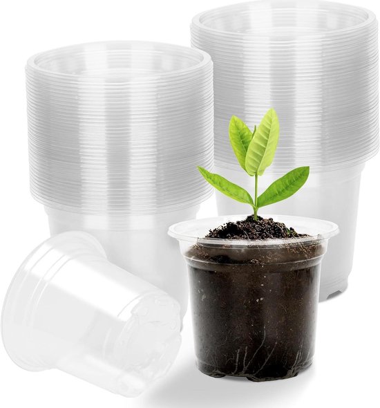 Zelfbewaterende Orchideeënpotten Set - 6 Stuks - Diameter 12 Cm Waterlontsysteem Waterpeilindicator Transparant 13 Liter