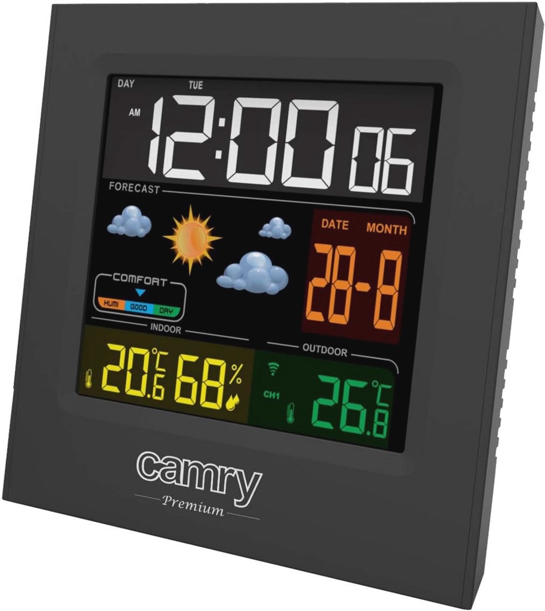 Digitaal Weerstation met Buitensensor - Thermometer, Hygrometer, Kleurendisplay, Weersvoorspelling voor Binnen en Buiten