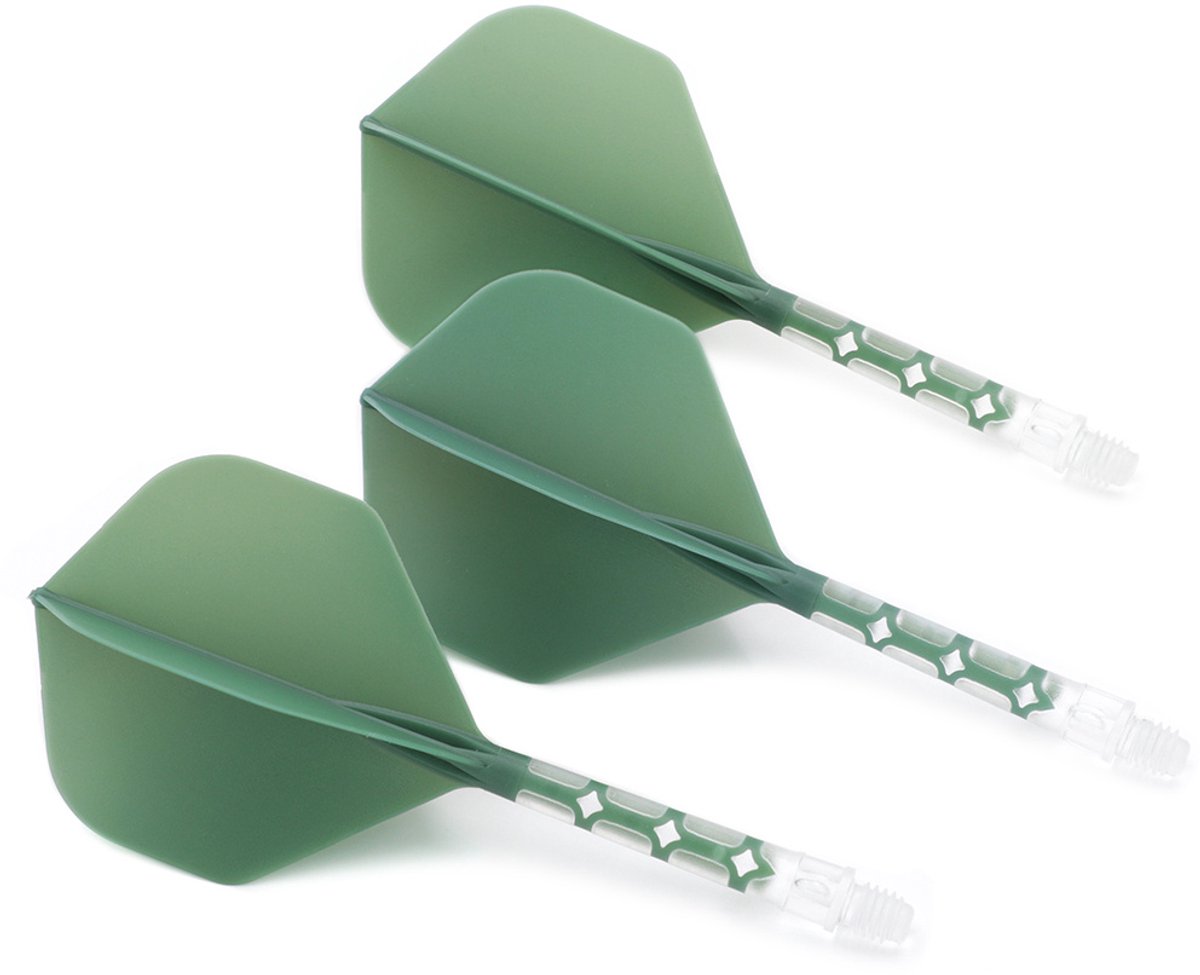 Cuesoul - ROST T19 Integrated Dart Flights - Standard Shape - Clear Green