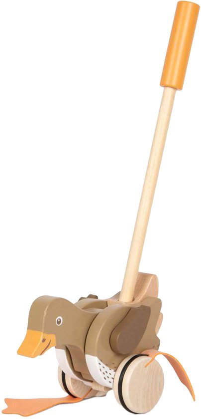 Small Foot - Houten Duwfiguur Eend met Bewegende Kop