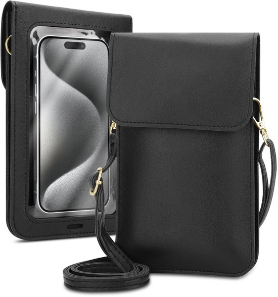 Étui pour téléphone portable compatible avec OPPO A60 5G en NOIR Étui Housse Sac à main pour femme