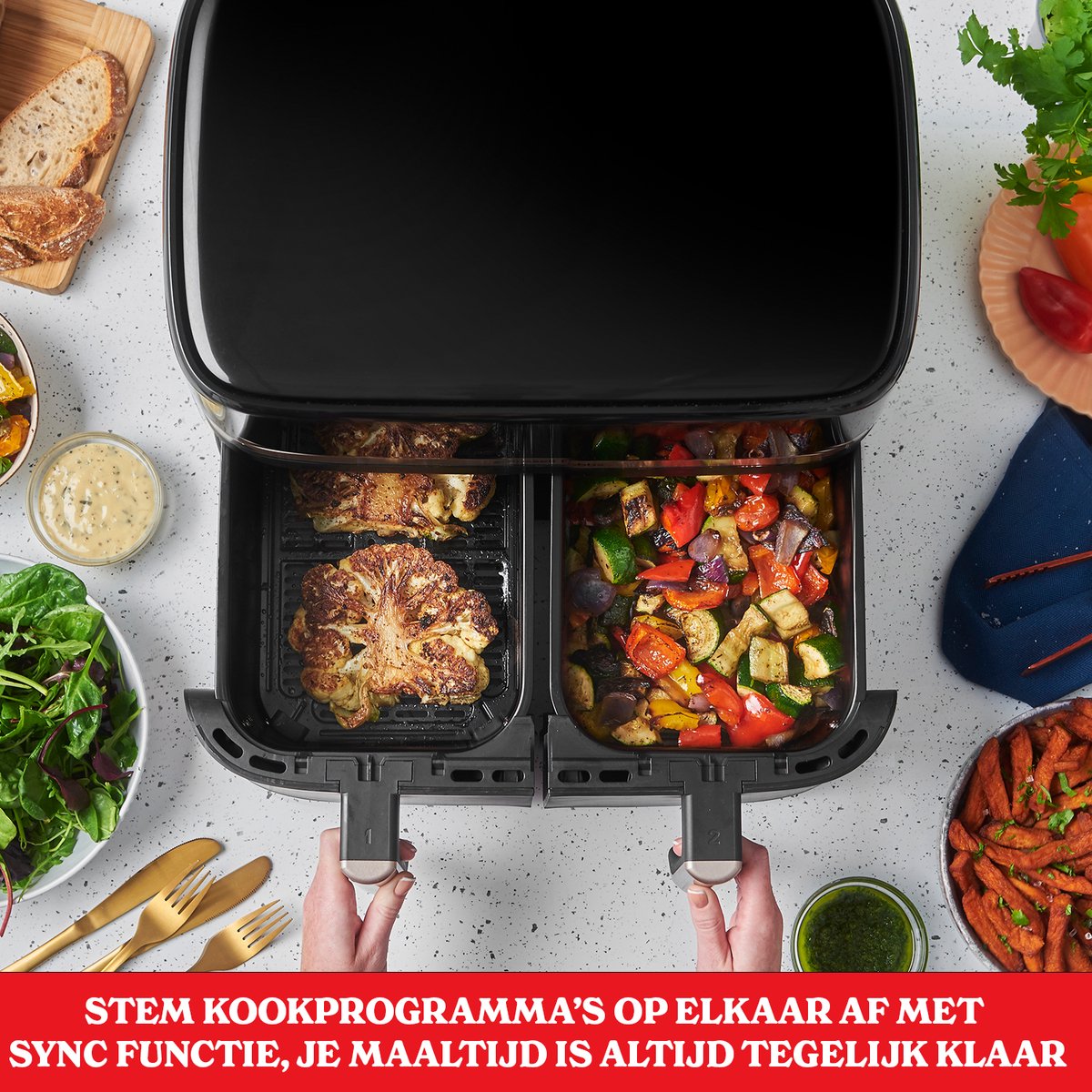 Russell Hobbs Satisfry Dual Basket 9L Airfryer - Heteluchtfriteuse - 27680-56 — afbeelding 5