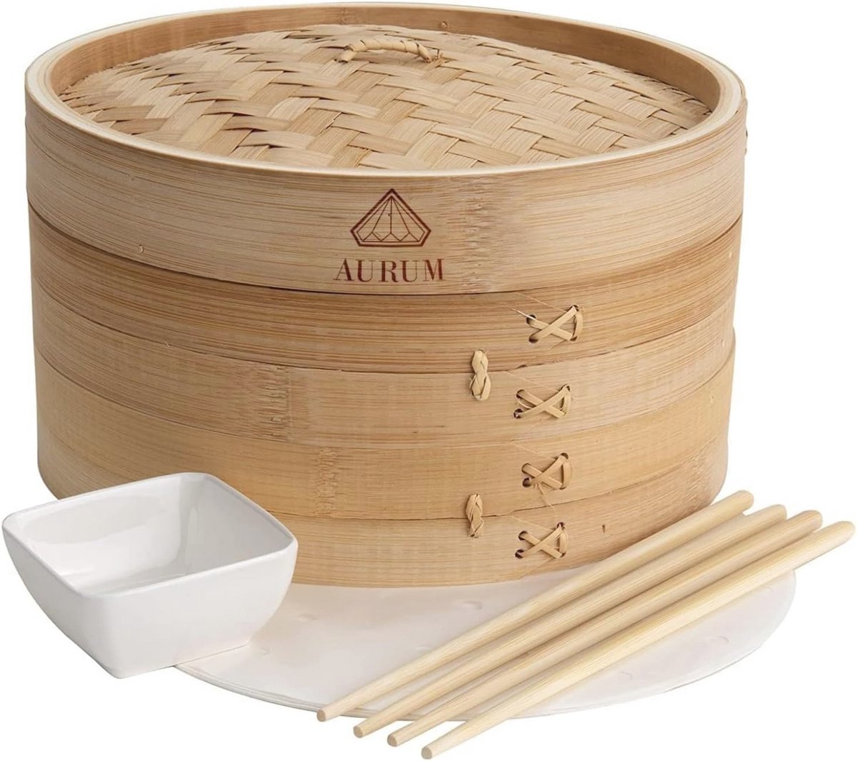 Bamboestomer 20cm/25cm voor Dim Sum, Groenten, Vis & Dumplings - Duurzaam en Ergonomisch Koken