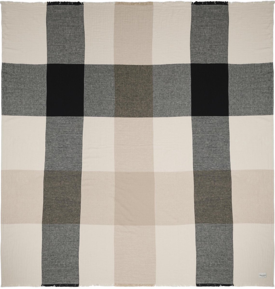 Marc O'Polo Erlend Plaid Zwart - 200x200 cm