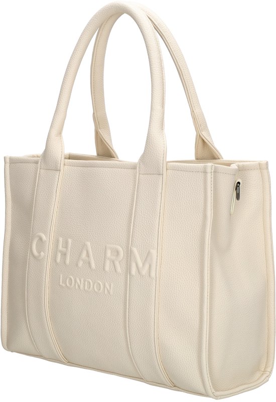 Charm London Bond Shopper - Sac à bandoulière - Bandoulière - Élégant - Trousse - Sac fourre-tout - Blanc cassé