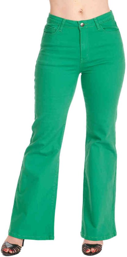 Banned - Love Flare Flared broek - L - Groen