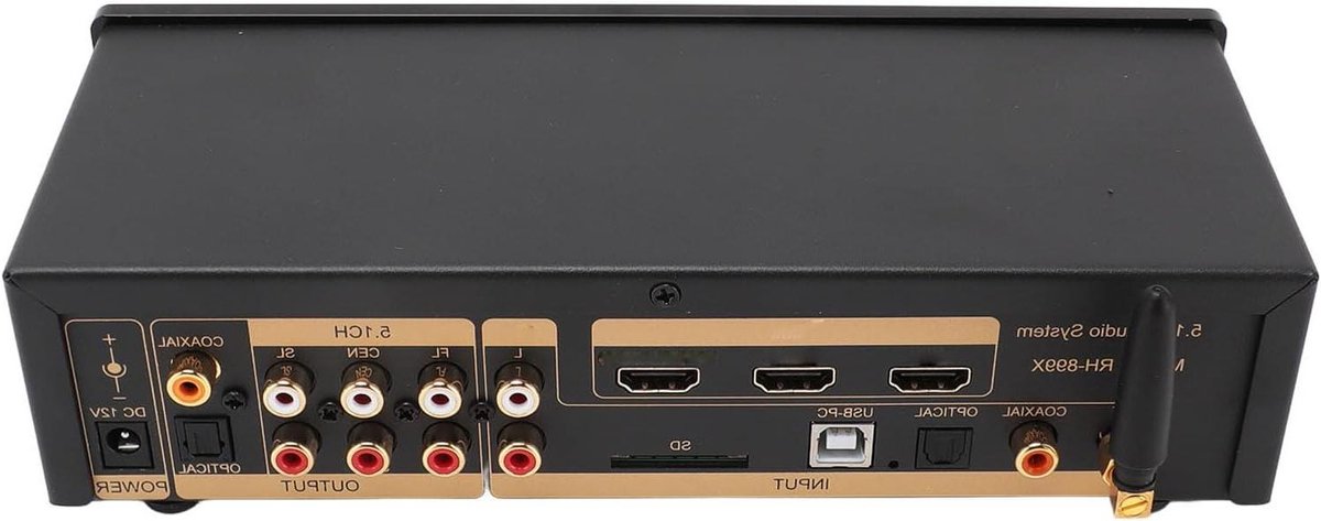5.1 Surround Sound Decoder 192KHz 32 Bit – Supports 4K HD Multimedia Interface – ARC, Optical, Coaxial, USB – Digital Analog AV System with 5.0 Receiver for Home Cinema