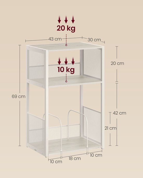Industriële bankconsole 120 cm - Opbergtafel met 2 niveaus in rustiek Industriële bankconsole 120 cm - Opbergtafel met 2 niveaus in rustiek
