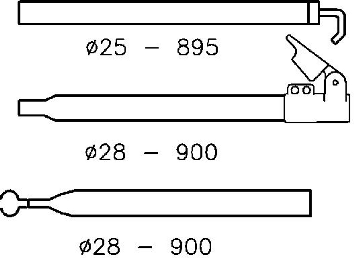 Campking Extra Dakligger 28/25mm (170-260cm) - Stokdelen -