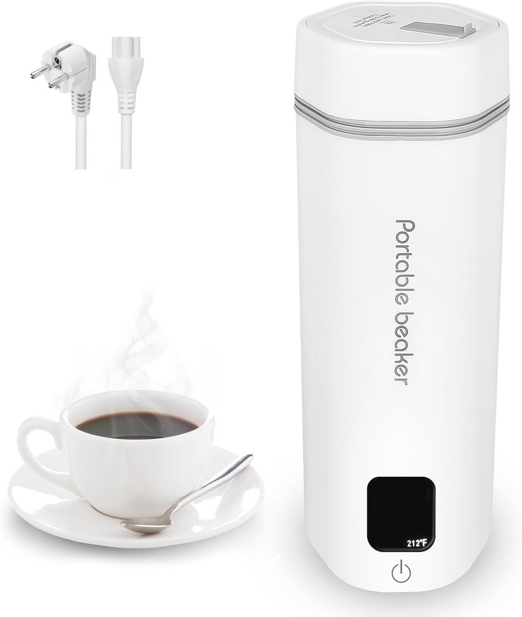 Draagbare Reiswaterkoker 350 ml - Mini Waterbeker van RVS 304 met Automatische Verwarming voor Reizen en Hotel