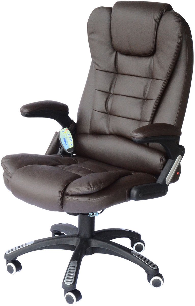 Massage- bureaustoel met warmtefunctie Bruin