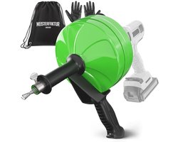 MEISTERFAKTUR Ontstoppingsveer met Trommel (7,5m) | Rioolontstopper met Booropzetstuk | Rioolreinigersveer met Handschoen | Gootsteen en Afvoer Ontstopper | Gootsteenontstopper | Rioolveer Boormachine