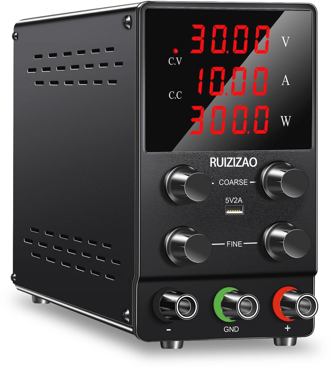 Regelbare Laboratoriumvoeding 30V/10A met LCD-display en USB-poort
