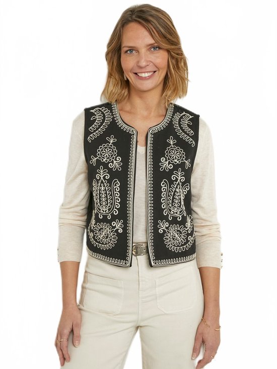 Top Ou Gilet Blanc Brodé Exetera - Taille 1 (équivalent S) - Occasion Très Bon état
