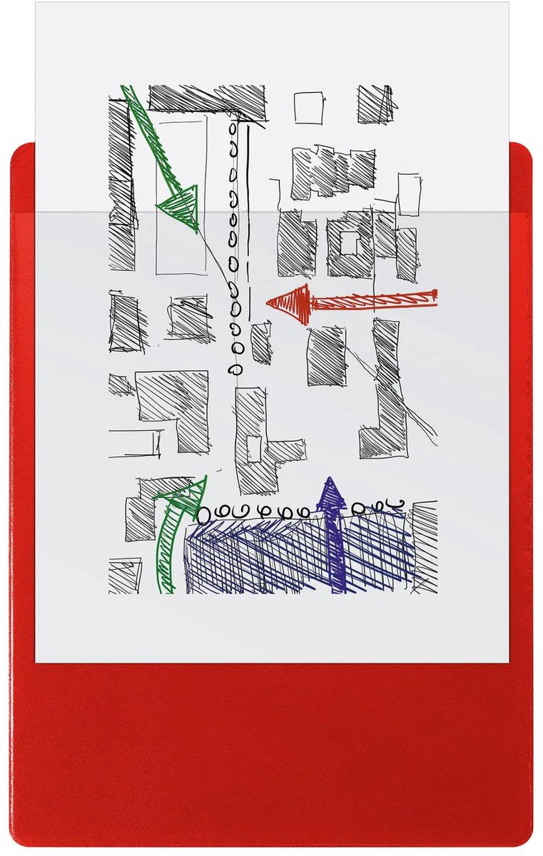 Exacompta 10x Klemplaat met insteektas - 23x32cm voor A4 - Rood - 19295E