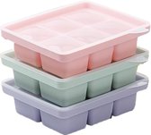 Ensemble de 3 bols en silicone pour Nourriture pour bébé ZYLARO - Avec couvercle - Compatible micro-ondes et lave-vaisselle - 18 x 70 ml - Conservation du lait maternel - Conteneurs pour congélateur - 100 % sans BPA