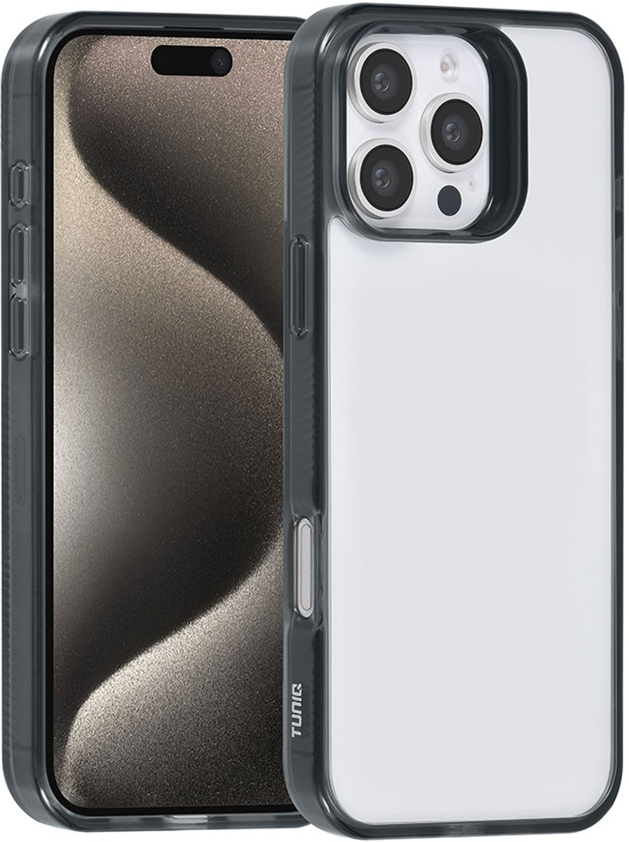 TUNIQ telefoonhoesje voor Apple iPhone 16 Pro Max - Siliconen backcover - Zwart