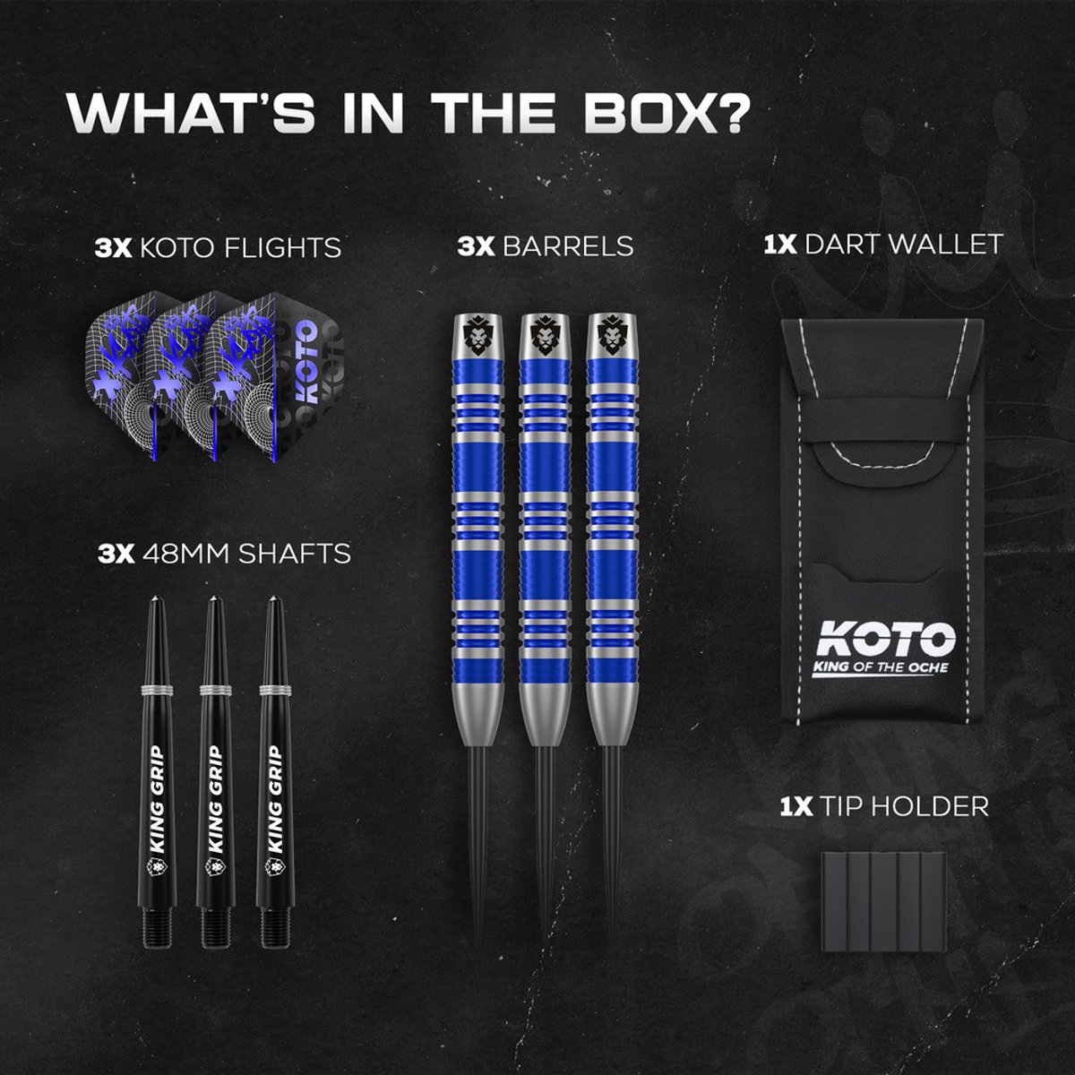 KOTO - Excalibur 90% Darts 21 Gram - Zwart & Zilver