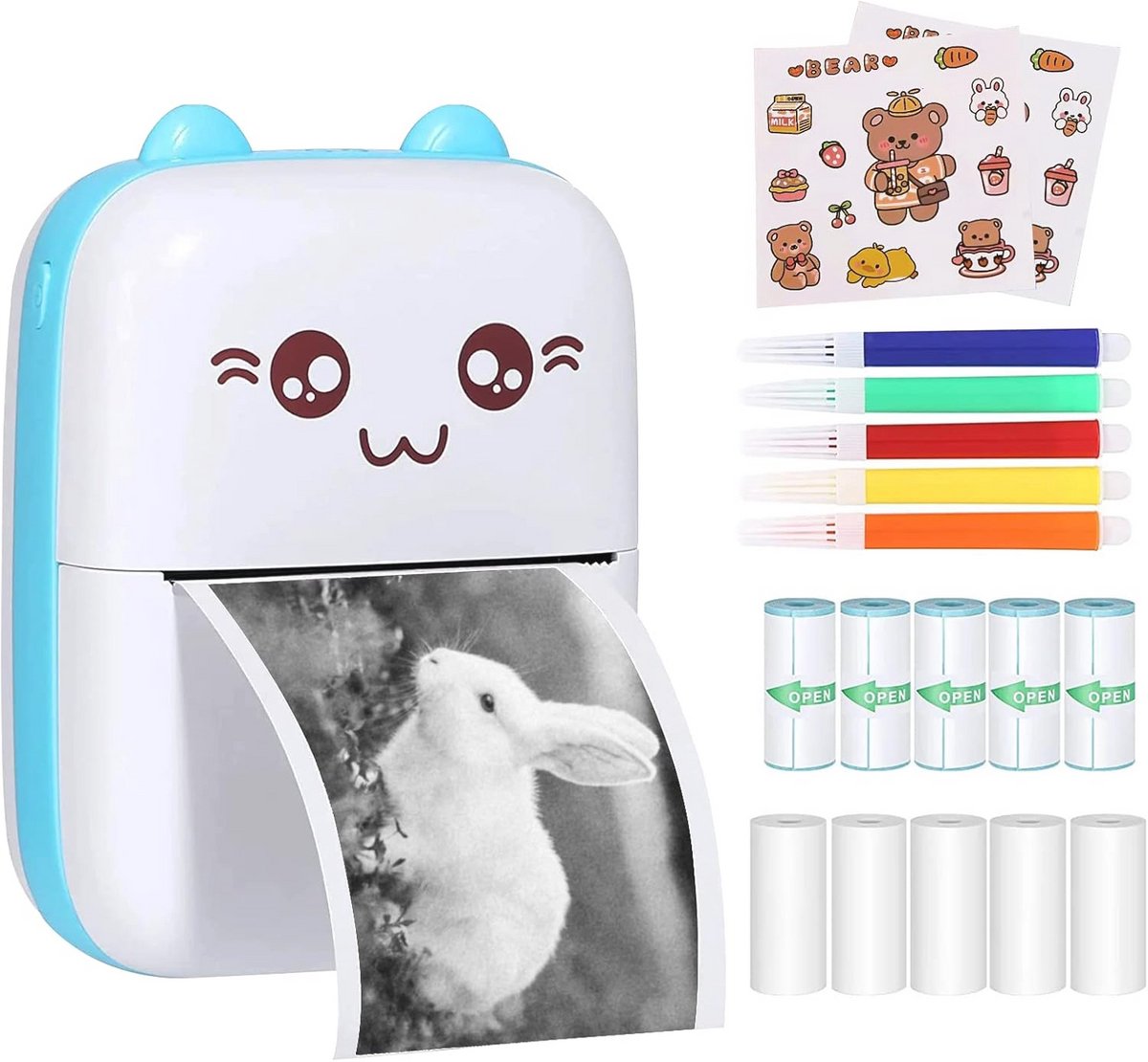 Mini fotoprinter - Draadloze Bluetooth thermische printer voor smartphone, ideaal voor stickers en dagboeken