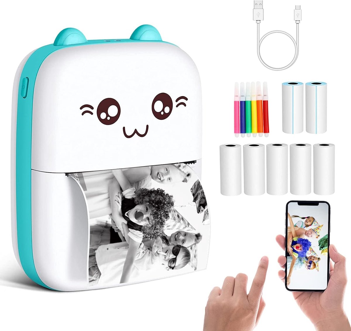 Draagbare Mini Stickerprinter met Thermische Technologie en Bluetooth - Perfect voor Foto's, Notities en Etiketten