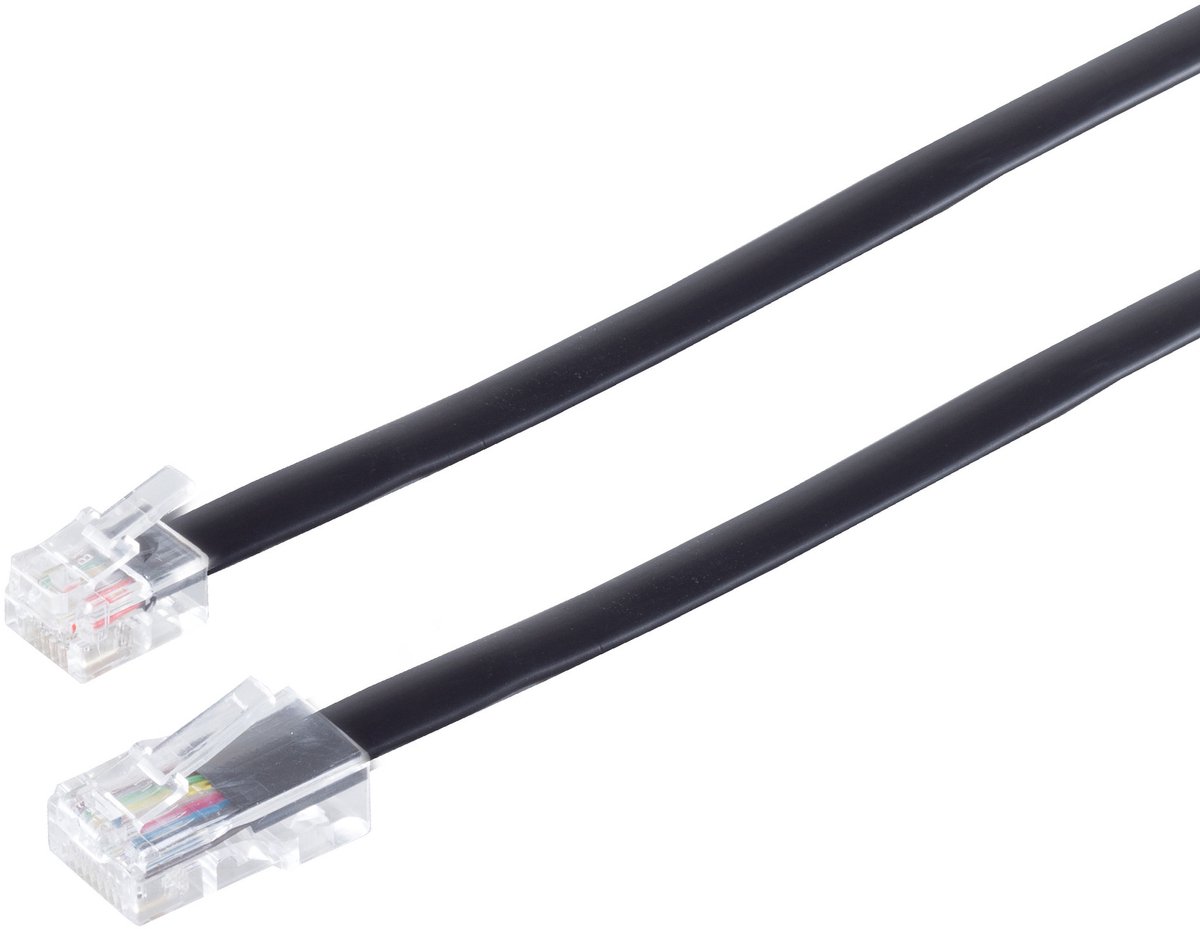 RJ45 - RJ45 8-aderige ISDN telefoon verlengkabel / zwart - 10 meter
