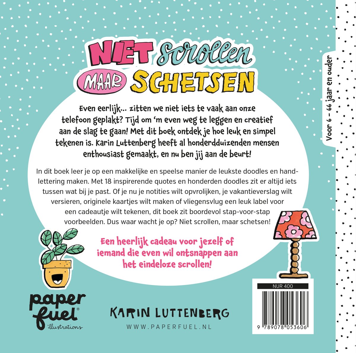 Niet scrollen maar schetsen - back cover