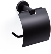 Porte-rouleau de papier toilette FugaFlow Efficient Access - avec rabat - rond - noir mat - Black Friday -