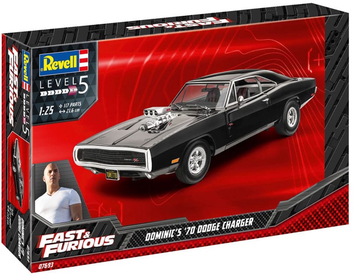 Revell Modelbouwpakket Auto - 07693 Fast - Furious - Dominics 1970 Dodge Charger Car Plastic - 1:25 - Modelbouw — afbeelding 6