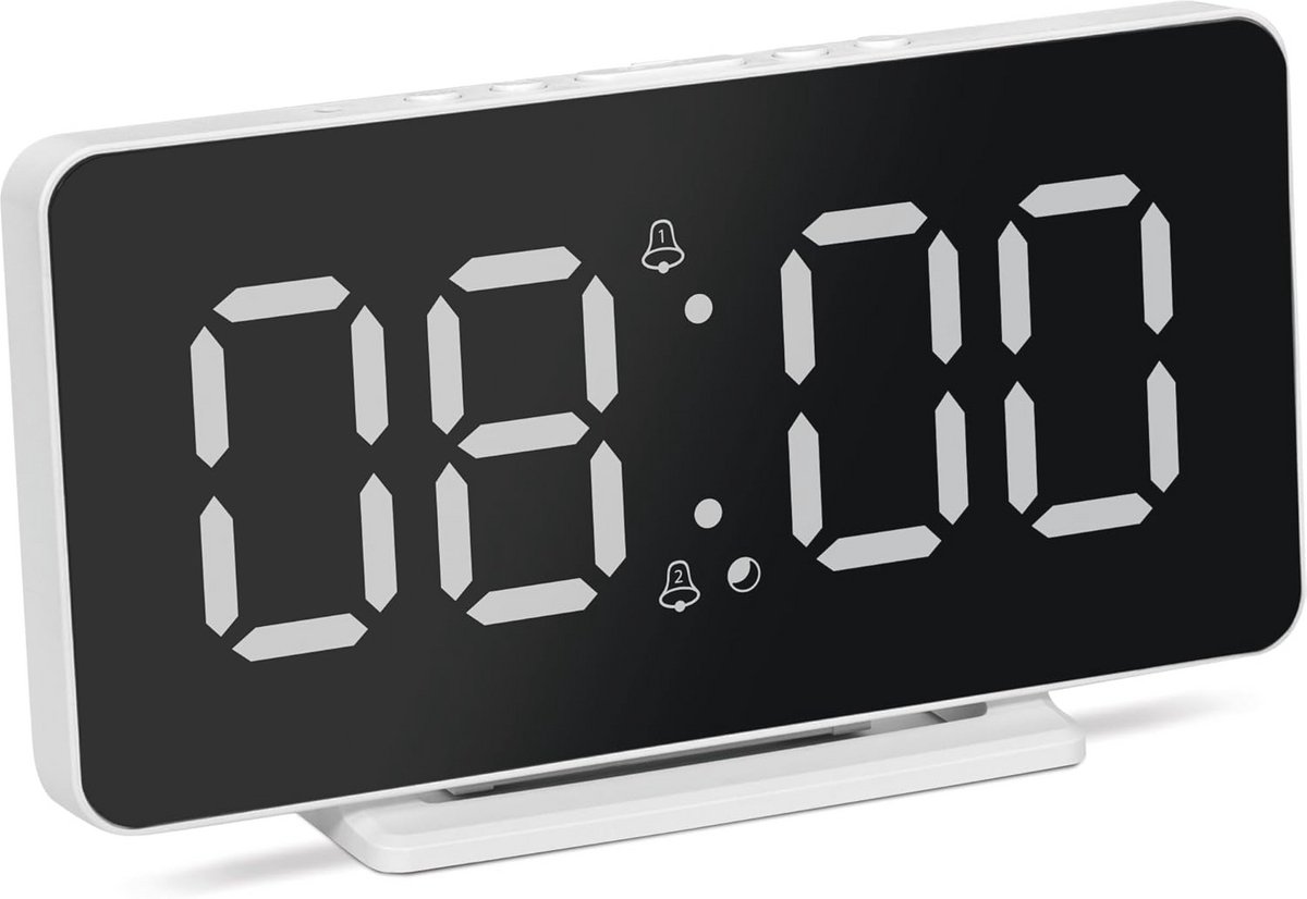 Digitale wekker met USB-oplaadfunctie en groot LCD-display