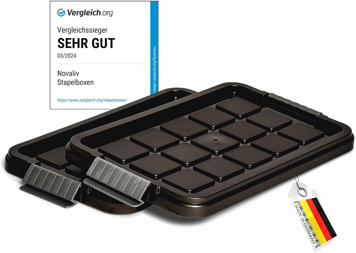 Novaliv 2X vervangingsdeksels 5 liter met clipsluiting 25x15 cm antraciet