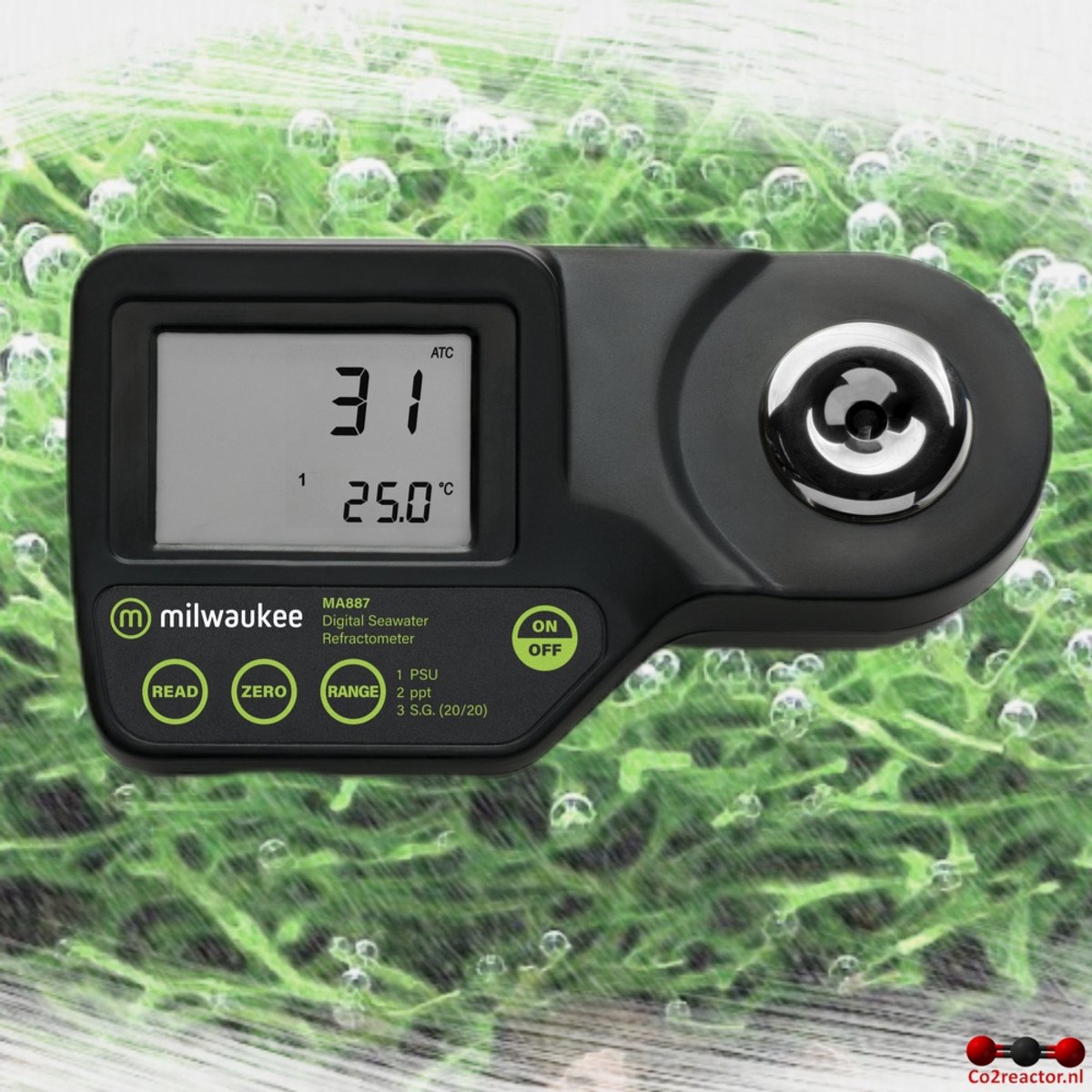Milwaukee MA887 digitale zoutgehalte refractometer zeewater aquarium