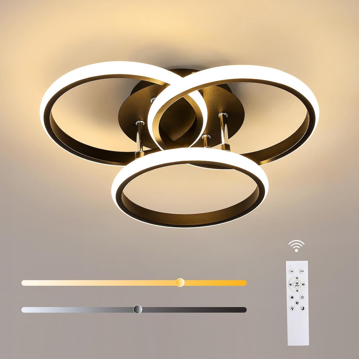 Haobosic - 42W Dimbare LED Plafondlamp - Rond - Afstandsbediening - Dimbaar 3000K-6500K
