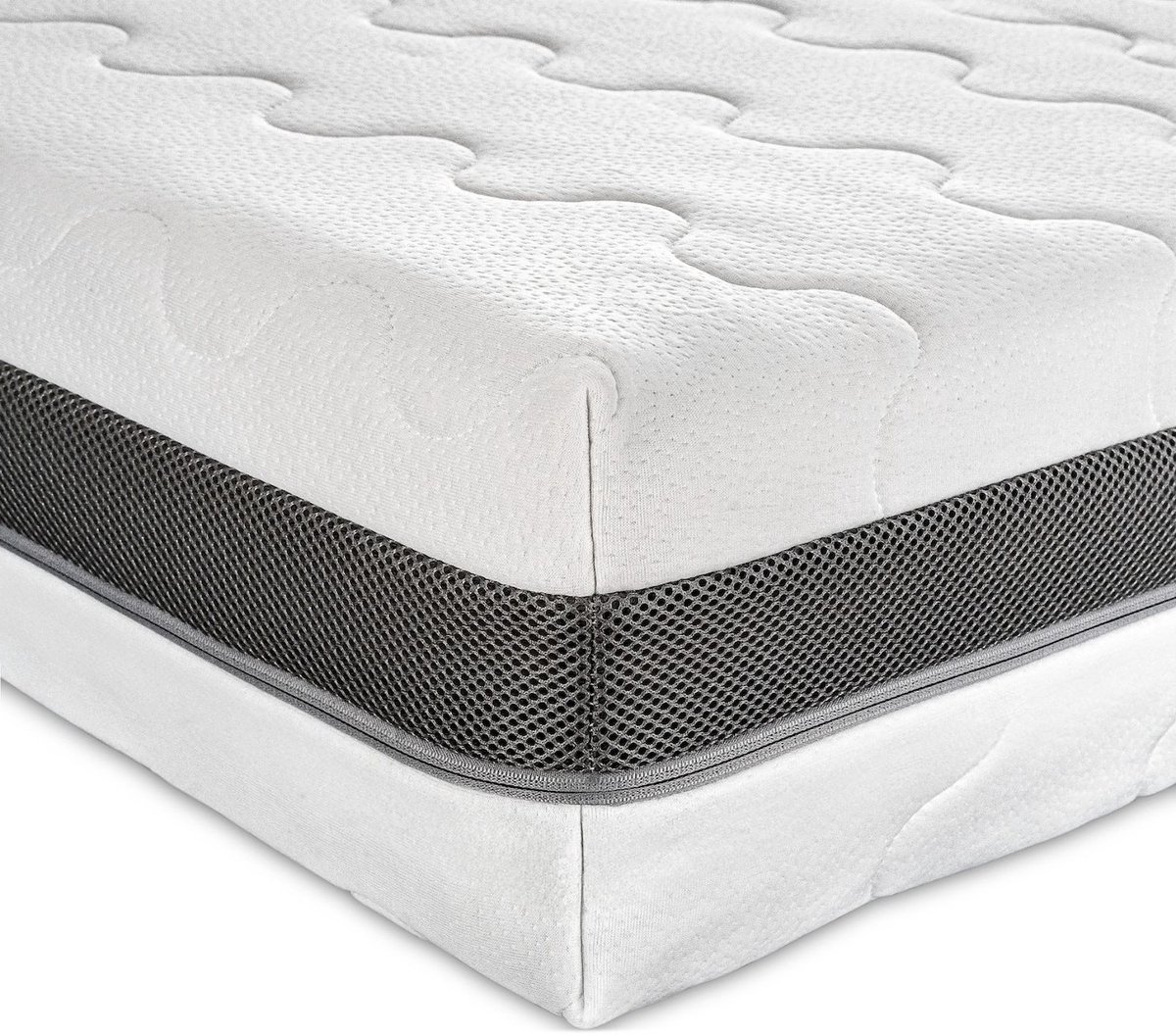 Sleepneo matras 90x200 - 18 cm dik - H2/H3 duo hardheid - Sleepneo - koudschuim - gemiddeld wit