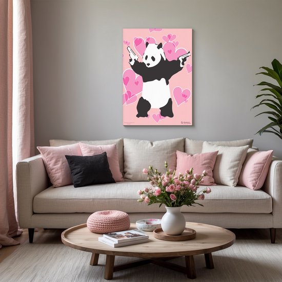 Banksy Graffiti - Canvas Schilderij 32x45 cm - Schilderijen Woonkamer