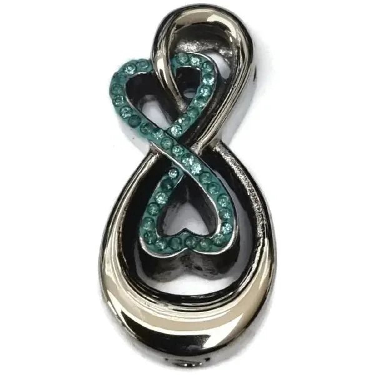 Aramat Jewels | Gedenkhangers | RVS Infinity Ashanger – Oneindig Teken Zilverkleurig Gedenksieraad | infinity-Blauw-zirkonia-4.7x2.8cm | |20mm | Staal | Volwassenen | Verkleurd niet