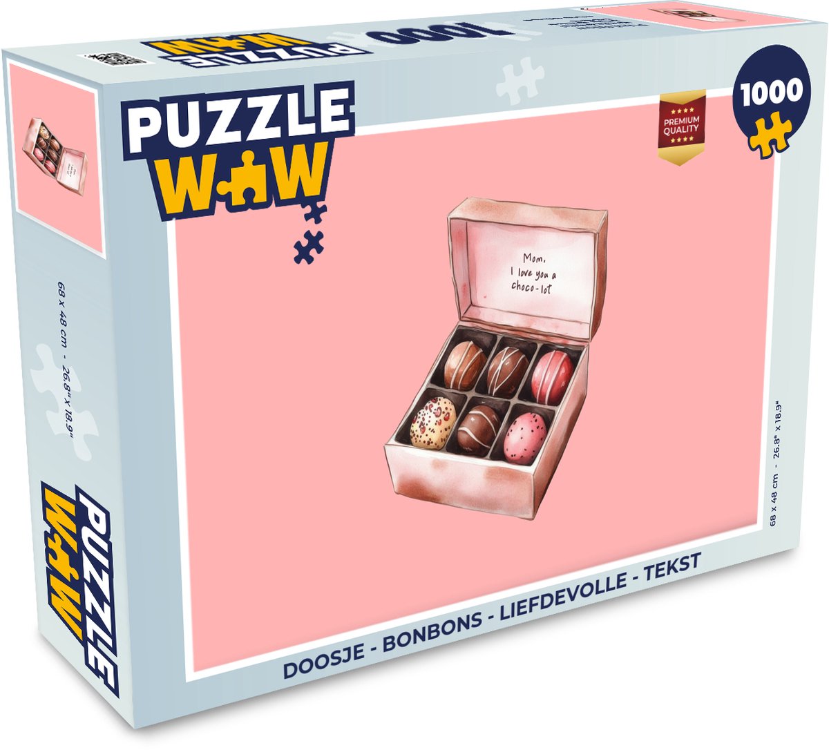 Puzzel Doosje - Bonbons - Liefdevolle - Tekst - Legpuzzel - Puzzel 1000 stukjes volwassenen