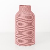 Vase Dastium Home - Rose - H30cm - Vase à motifs ondulés - Vase Design en bioplastique