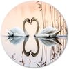 Zwanen, Realistische kunst, Wit, beige, zwart, bruin, zachtroze