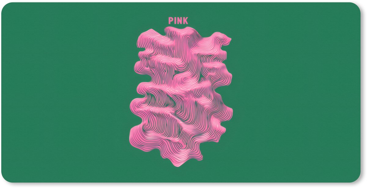 Muismat XXL 120x60 cm - Bureau onderlegger - Bureau mat Abstract - Pink - Lijnen - Groen - Bureaumat - Gaming mousepad xl - Bureaulegger groot - Computer deskmat