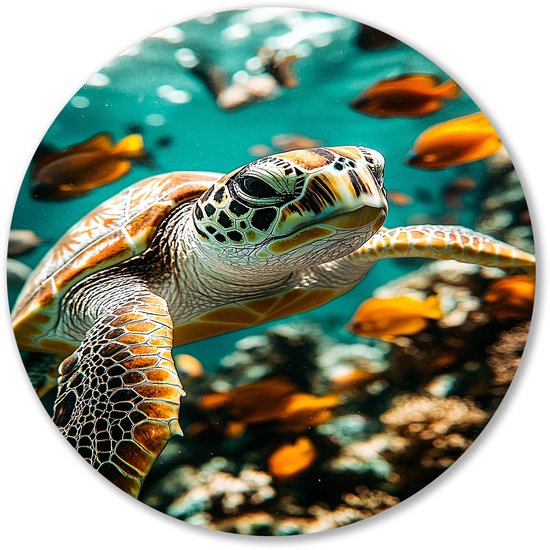 Wanddecoratie Metaal - Aluminium Schilderij Industrieel - Vissen in een aquarium -... | bol