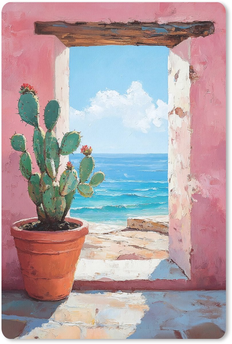 Muismat 18x27 cm - Mousepad Zee - Roze - Cactus - Muismatten