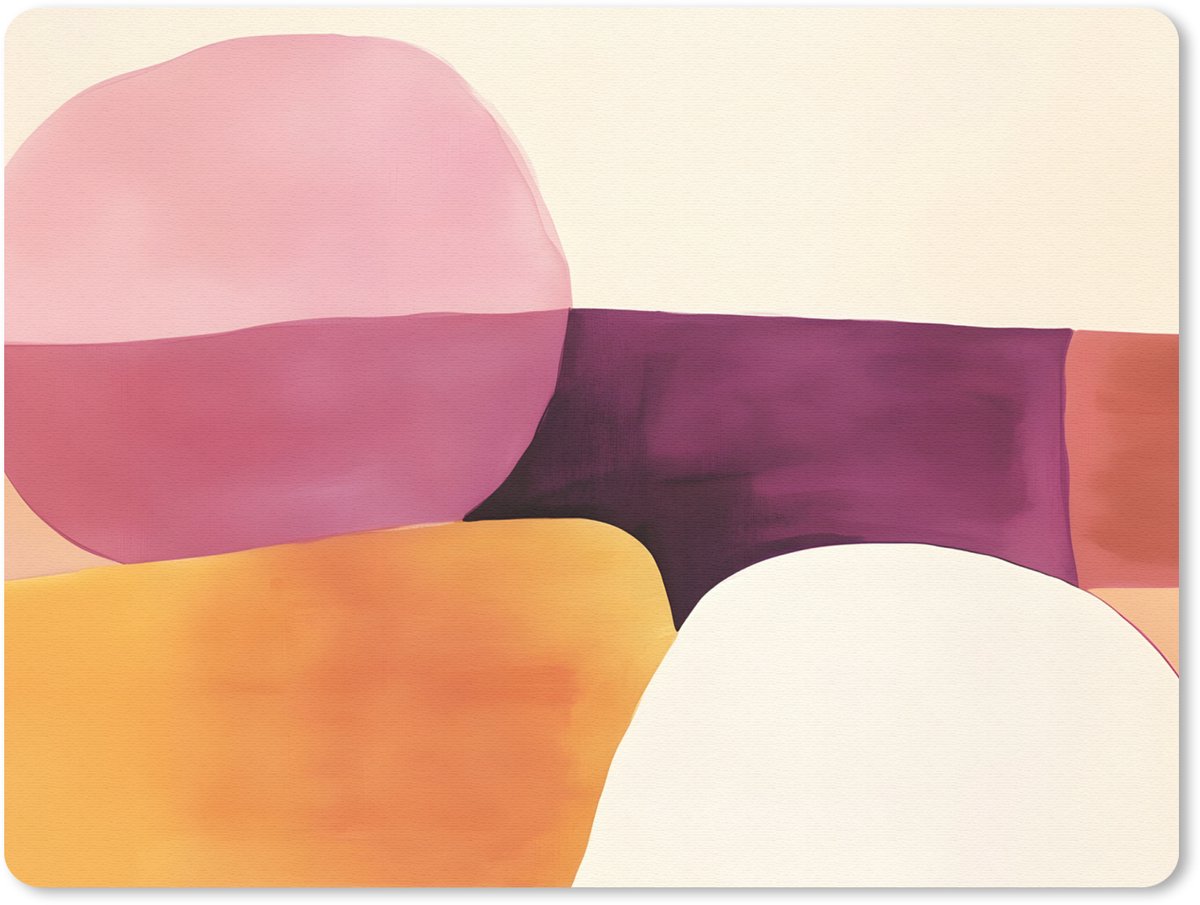 Muismat 23x19 cm - Mousepad Vormen - Abstract - Kleurrijk - Muismatten