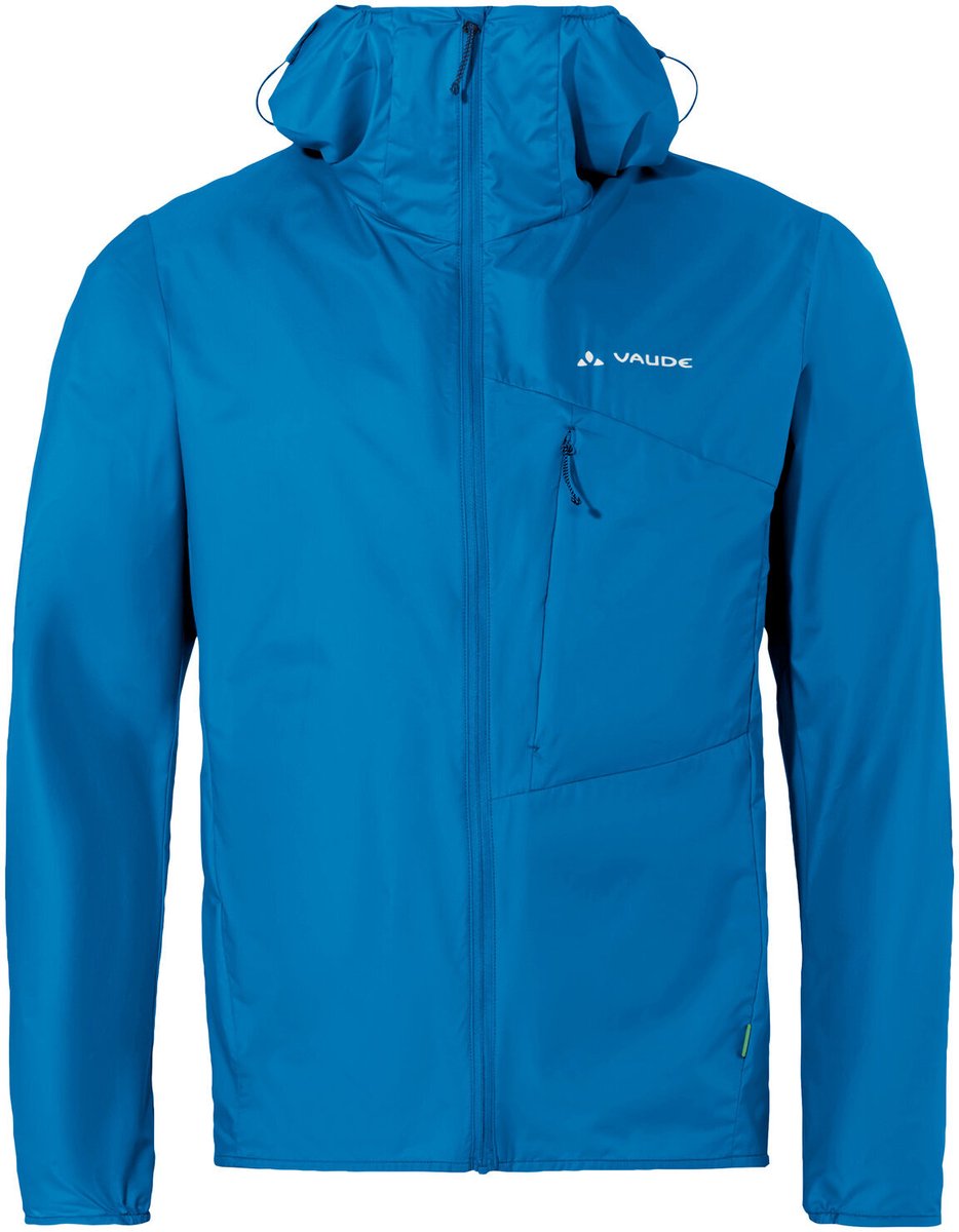 VAUDE Scopi windjack buitenjas heren outdoor sportjassen niet-waterdicht winddicht met capuchon slim fit Blauw