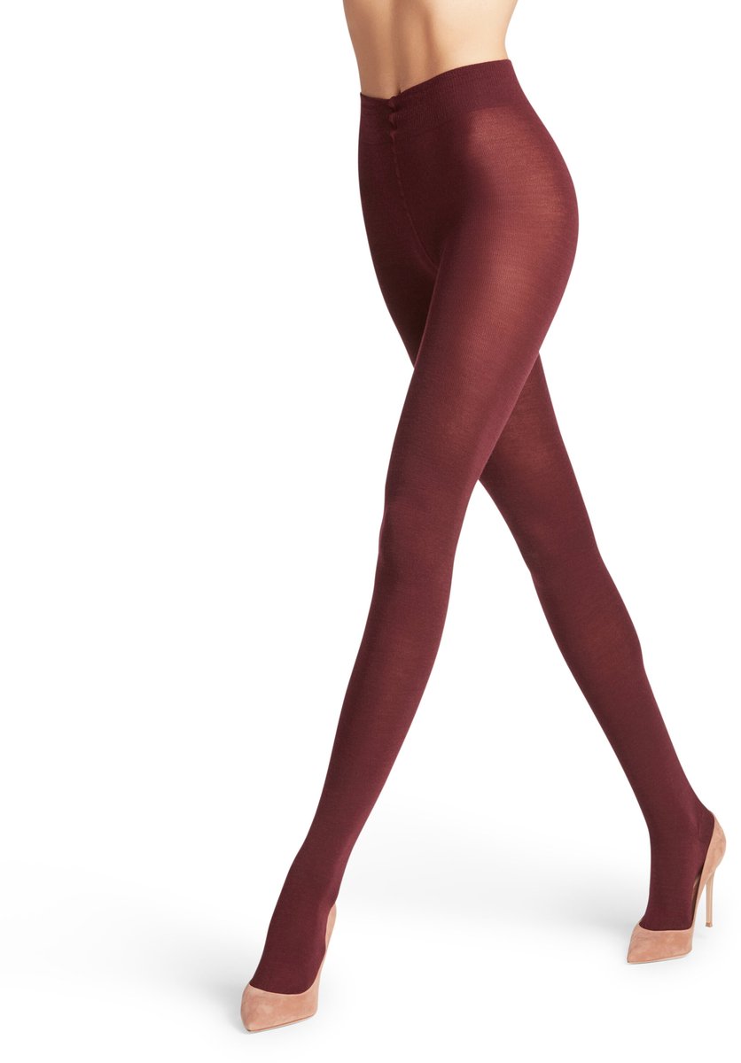 Falke Softmerino eenkleurig wol katoen panty dames rood-44 rood 8596
