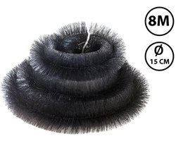 JONSKA Bird Blocker - 8 meter - ø15 cm - Vogelwering voor Zonnepanelen - Dakgoot-Egel / Dakgootborstel / Gootborstel / Gootdrain / Dakgootbescherming