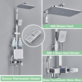 LED Douchekop Badkamer Hand Held Spray Water Aangedreven Kleur Veranderende Handdouche met Digitale Temperatuur Display Waterbesparing