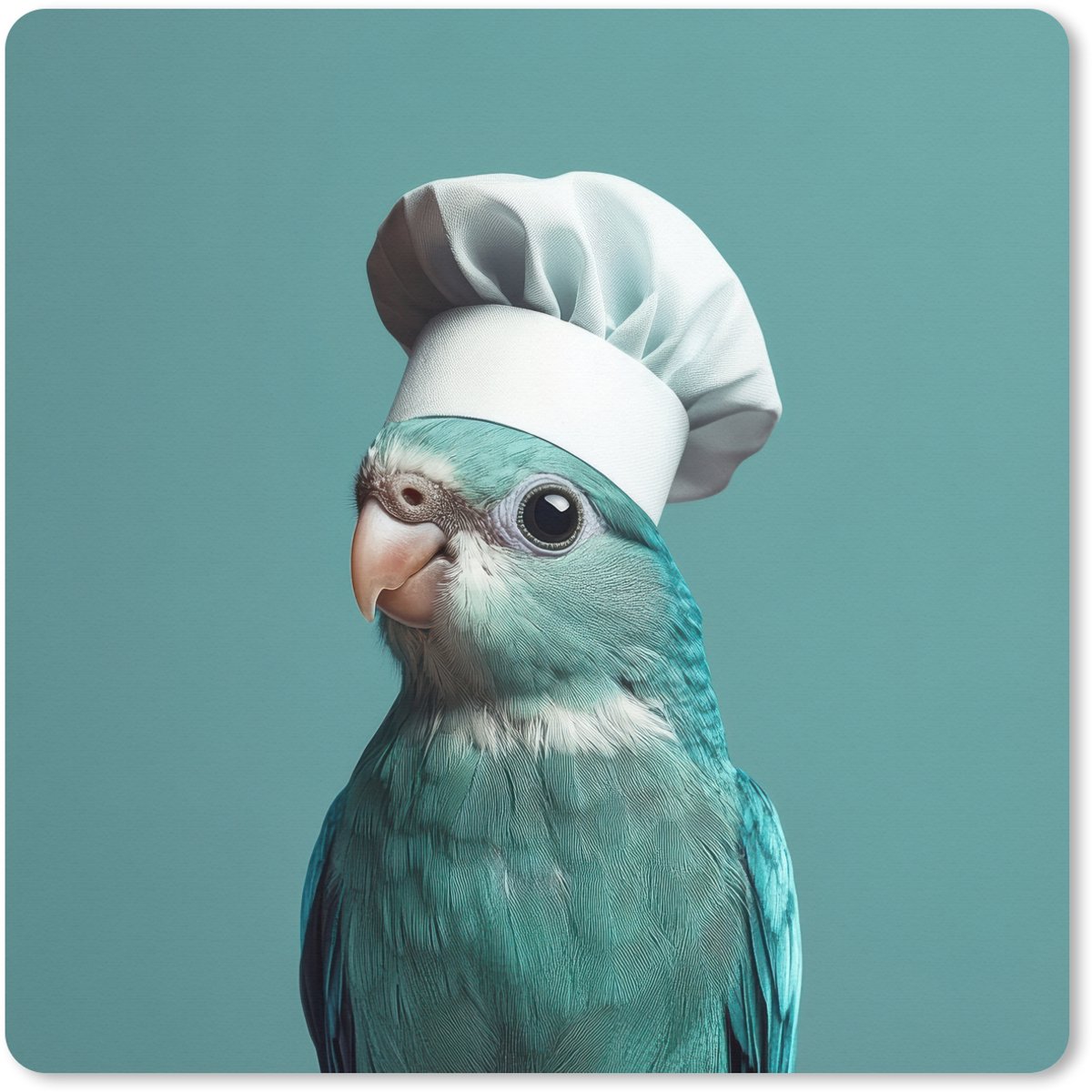Muismat XXL 80x80 cm - Bureau onderlegger - Bureau mat Parkiet - Vogel - Koksmuts - Cute - Bureaumat - Gaming mousepad xl - Bureaulegger groot - Computer deskmat