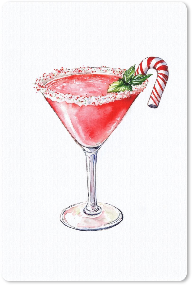 Muismat 18x27 cm - Mousepad Cocktail - Drank - Winter - Kunst - Muismatten