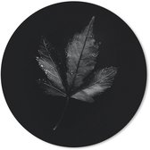 Muismat rond 50x50 cm - Mousepad Zwart - Blad - Ronde muismatten